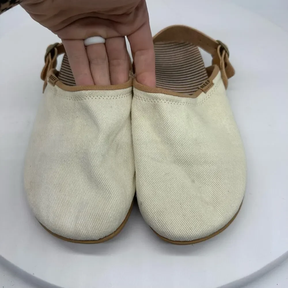 Reef Cushion Sage Slingback Cream Clog Womens Size 7 Style C18633 Textile